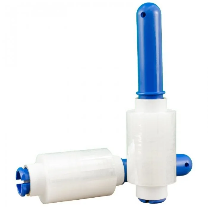 Kit Starter 10 Mini Role Folie Stretch Lungime 100 m, Latime 100 mm, Dispenser DA, 2, Grosime 23 my, Culoare Transparent, Rol...
