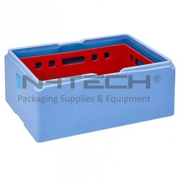 Cutii Termoizolante EPP Cu Insert, 40/55 L Dimensiune Interioara 540 x 340 x 220 mm, Capacitate 40 kg, Dimensiune Exterioara 600 x 400 x 280 mm, Material EPP, Culoare Albastru