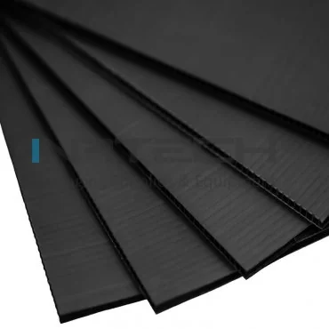 Placa Polipropilena Alveolara Lungime 1200 mm, Latime 1000 mm, Grosime 3.5 mm, Culoare Negru, Greutate 800 gr/m2