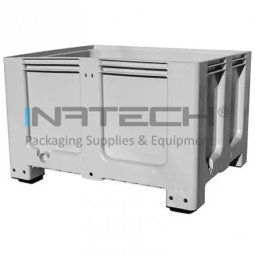 Boxpalet Plastic Cu Pereti Plini, 1200 x 1000 x 760 mm Lungime 1200 mm, Latime 1000 mm, Inaltime 760 mm, Volum Litri 610, Varianta 3 traverse