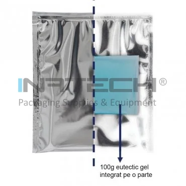 Medi Zip Pack hőszigetelő tasak, integrált eutektikus gél opcióval, 200 x 220 mm-es méret, ezüstszínű, géllel
