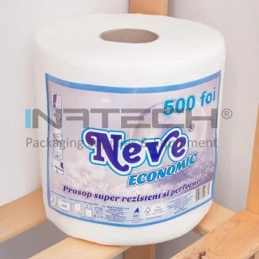 NEVE papírtörlő, gazdaságos, 2 rétegű, fehér, hosszúság 115 m, szélesség 200 mm, lapszám 500