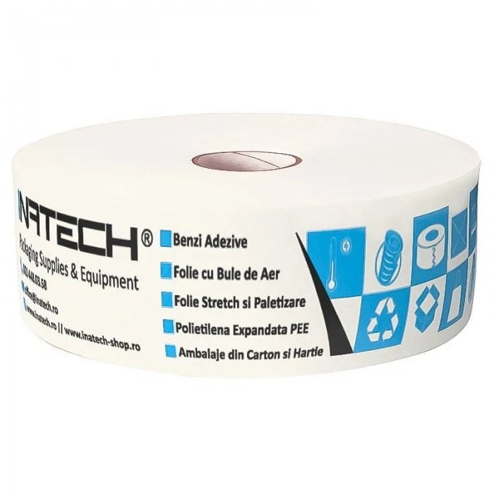 Banda Adeziva Umectibila Personalizata 60 mm x 200 m Lungime 200 m, Numar Culori 1 Culoare, Latime 60 mm, Adeziv Amidon, Tip ...