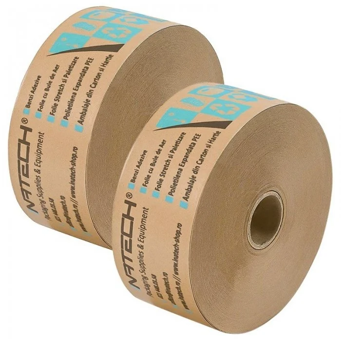 Banda Adeziva Umectibila Personalizata 60 mm x 200 m Lungime 200 m, Numar Culori 2 Culori, Latime 60 mm, Adeziv Amidon, Tip I...