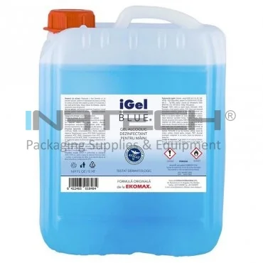 Alkoholos kézfertőtlenítő gél, gél állagú, mennyiség 1 db, térfogat 5 liter, kék színű
