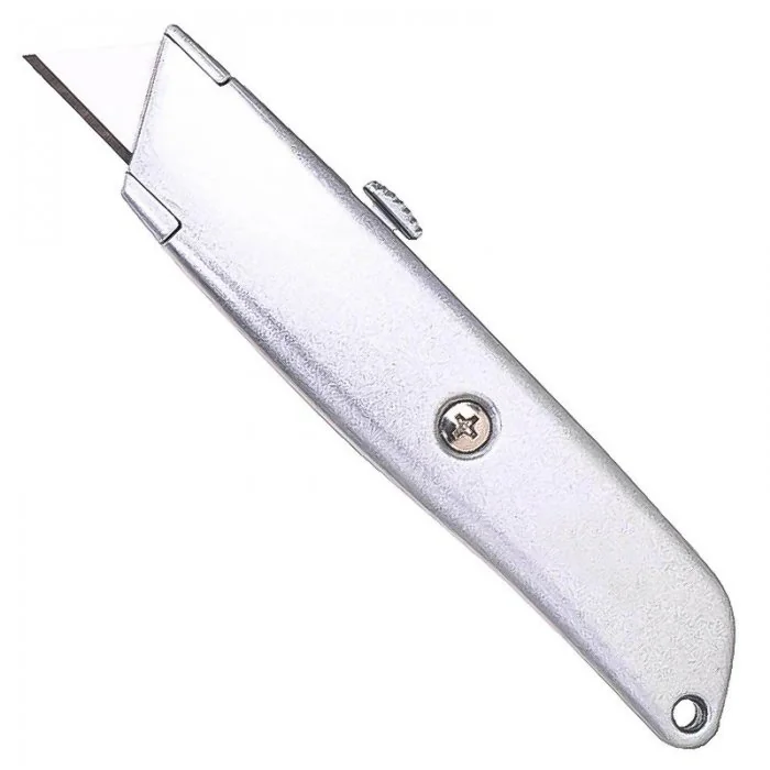 Cutter Retractabil Pentru Hartie Utilizare Intensa, Lama Metal, Culoare Argintiu, Siguranta NU, Suport Metal-Accesorii Depozit