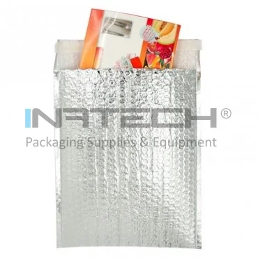 Plic Cu Bule Termoizolant Dimensiuni 500 x 475 mm, Material PET / Folie Bule / PEE, Clapeta 50 mm, Culoare Argintiu