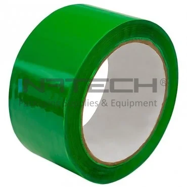 Színes ragasztószalag, 66 m hosszú, 50 mm széles, akrilragasztóval, zöld színben