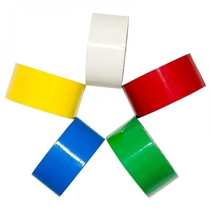 Banda Adeziva Colorata Lungime 60 m, Latime 48 mm, Adeziv Biosolvent, Culoare Alb-Benzi Adezive Si Adezivi