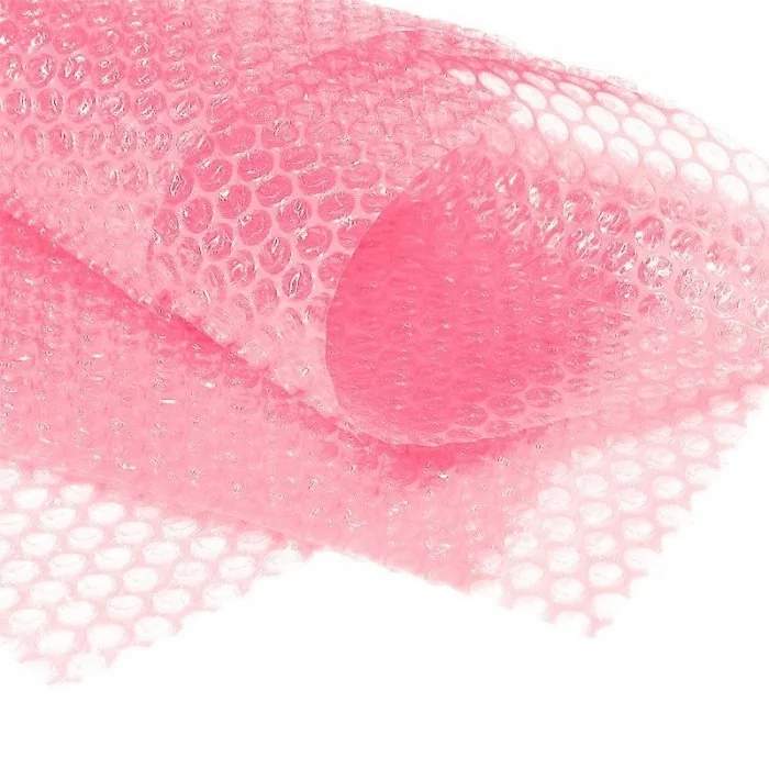 Folie Cu Bule Mici Roz Latime 200 mm, Lungime 100 m, Straturi 2, Grosime 60 my, Culoare Roz-Folie Cu Bule De Aer Mici