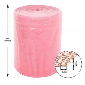 Folie Cu Bule Mici Roz Latime 600 mm, Lungime 100 m, Straturi 2, Grosime 60 my, Culoare Roz-Folie Cu Bule De Aer Mici