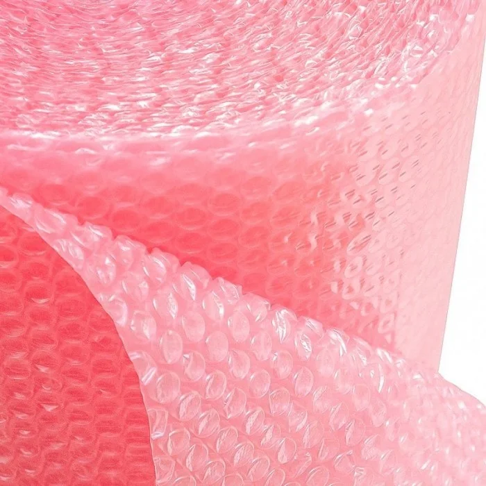 Folie Cu Bule Mici Roz Latime 600 mm, Lungime 100 m, Straturi 2, Grosime 60 my, Culoare Roz-Folie Cu Bule De Aer Mici