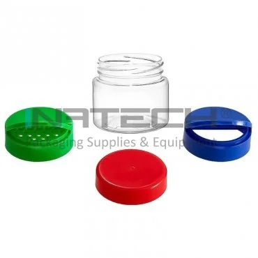 Kerek PET-tégely, egyszerű kupakos, 63 mm-es menetátmérő, 150 ml térfogat, átlátszó, 30 db/csomag
