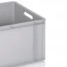 Euro Containere 600 x 400 mm Dimensiuni 600 x 400 x 75 mm, Volum Litri 15, Material PP Virgin, Greutate 0.9 kg, Culoare Gri-L...