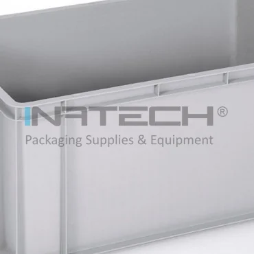 Euro Containere 600 x 400 mm Dimensiuni 600 x 400 x 200 mm, Material PP Virgin, Volum Litri 40, Greutate 1.9 kg, Culoare Gri