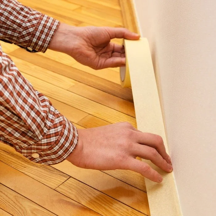 Banda Adeziva Mascare Lungime 50 m, Latime 48 mm, Temp Max °C 80, Material Hartie, Culoare Alb-Benzi Adezive Din Hartie