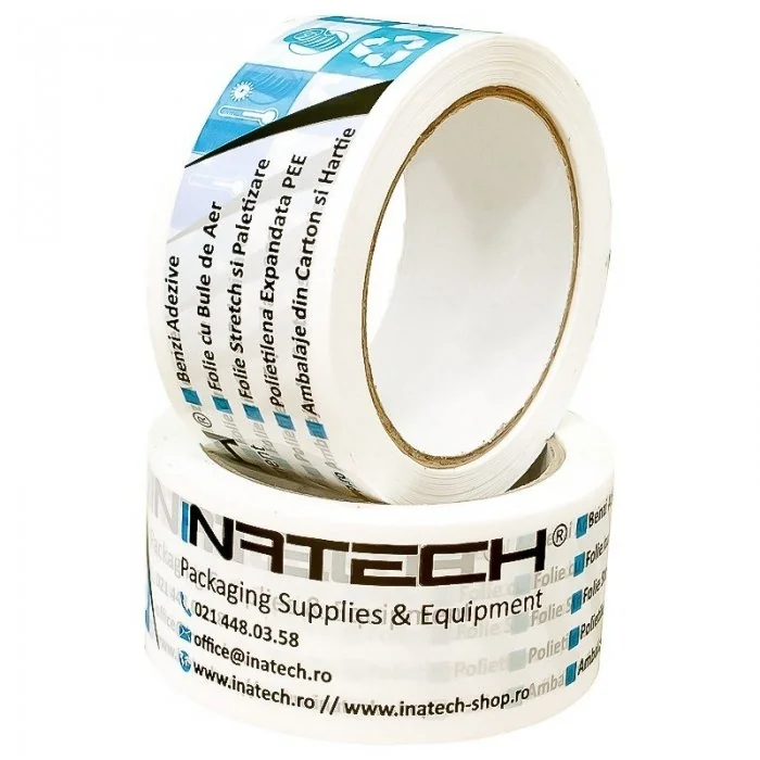 Banda Adeziva Personalizata Lungime 66 m, Numar Culori 1 Culoare, Latime 48 mm, Tip Imprimare Sandwich, Buc / Pachet 360-Benz...