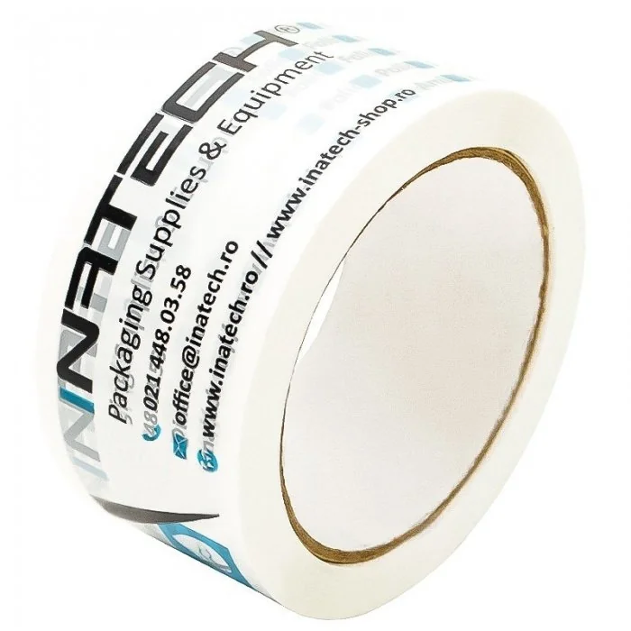 Banda Adeziva Personalizata Lungime 66 m, Numar Culori 3 Culori, Latime 50 mm, Tip Imprimare Pe Suprafata, Buc / Pachet 180-B...