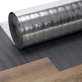 Folie Aluminizata Parchet Lungime 15 m, Latime 1000 mm, Grosime 3 mm, Culoare Negru-Folie Si Placa Polietilena Expandata PEE
