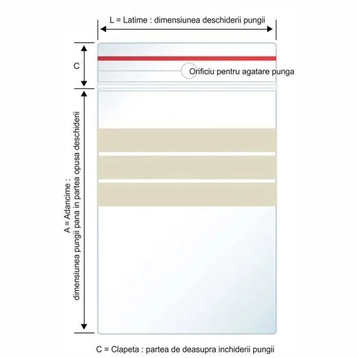 Pungi Cu Fermoar Ziplock, Economic, 40 microni Dimensiuni mm (l x L) 80 x 120, Grosime 40 my, Culoare Transparent, Buc / Pach...