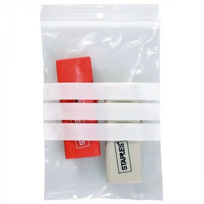 Pungi Plastic Fermoar Si Benzi De Scriere Dimensiuni mm (l x L) 70 x 100, Grosime 60 my, Culoare Transparent, Buc / Pachet 10...