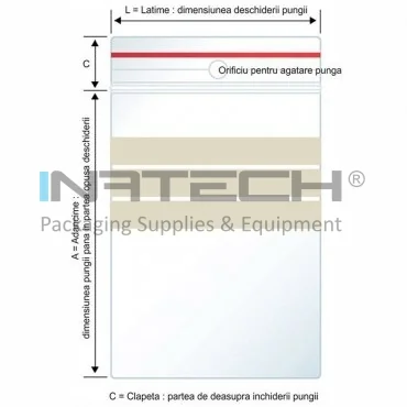 Pungi Plastic Fermoar Si Benzi De Scriere Dimensiuni mm (l x L) 180 x 250, Grosime 60 my, Culoare Transparent, Buc / Pachet 100