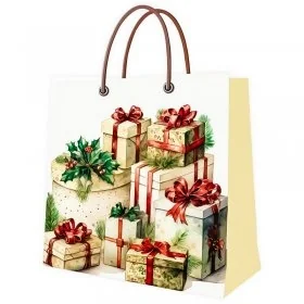 Pungi Pentru Cadouri, Personalizate, Aspect Lucios, 190 g/mp Plastifiere Lucioasa, Dimensiuni mm (L × l × h) 235 x 240 x 100,...