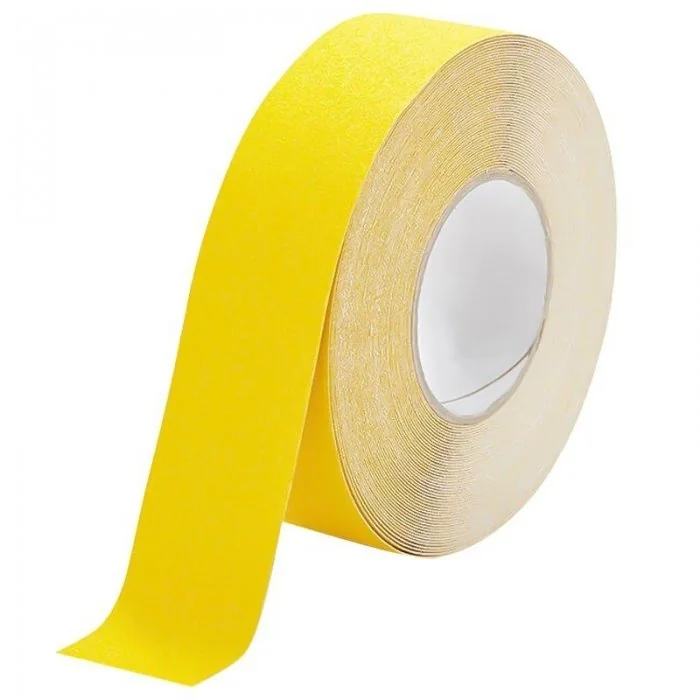 Banda Antiderapanta Reutilizabila Lungime 18.3 m, Latime 50 mm, Culoare Negru / Galben, Buc / Pachet 10-Benzi Adezive Antialu...