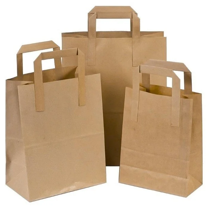 Pungi Hartie Cu Maner Rasucit, Alb/Natur Dimensiuni 180 x 90 x 250 mm, Tip Maner Sfoara, Material Hartie 90 gr/m2, Culoare Al...