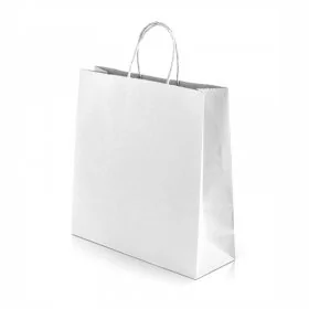 Pungi Hartie Cu Maner Rasucit, Alb/Natur Tip Maner Sfoara, Dimensiuni 430 x 160 x 470 mm, Material Hartie 100 gr/m2, Culoare ...
