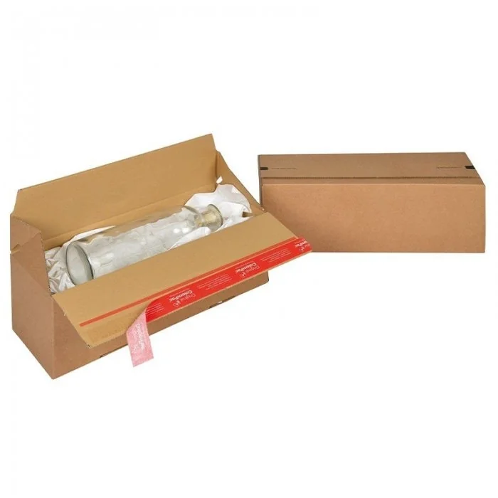 Cutii Carton Euro Cu Autosigilare ColomPac ® Lungime 145 mm, Latime 95 mm, Inaltime 140 mm, Culoare Maro, Tip Carton CO3-Cuti...