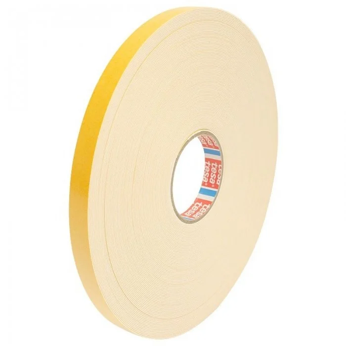 Banda Buretoasa Dublu Adeziva Lungime 5 m, Latime 20 mm, Material Burete PE, Culoare Alb-Benzi Dublu Adezive