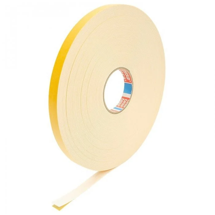 Banda Buretoasa Dublu Adeziva Lungime 5 m, Latime 25 mm, Material Burete PE, Culoare Alb-Benzi Dublu Adezive