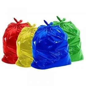 Saci Menajeri Din Polietilena Tip Sac Subtire, Litri 18, Grosime 8 my, Dimensiuni 450x520 mm, Culoare Rosu, Saci/Rola 50-Pung...