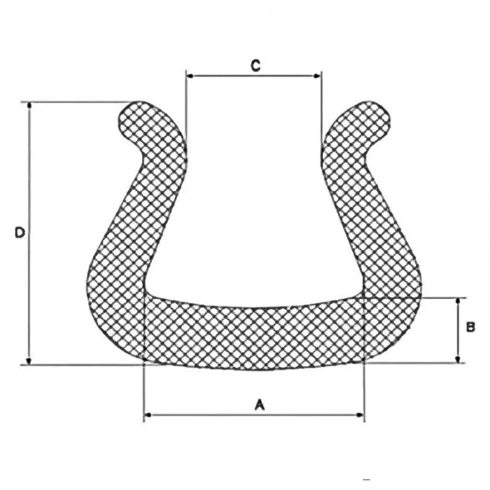 Profil Din Spuma PEE, U Tulip Lungime 2000 mm, Dimensiuni A-B-C-D 71 x 15 x 45 x 66 mm, Culoare Verde, Metri / Pachet 80-Poli...