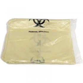 Saci Inscriptionati PERICOL BIOLOGIC Deschidere (mm) 550, Inaltime 1100 mm, Pliu 2 x 150 mm, Grosime 0.07 mm, Culoare Galben,...