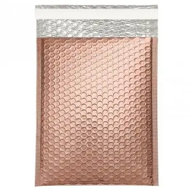 Poly Bubble hőszigetelő polietilén buborékos boríték, méret: 170 x 225 mm, 50 mm-es zárófül, Rose Gold szín