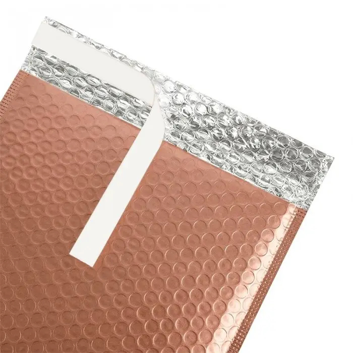 Poly Bubble hőszigetelő polietilén buborékos boríték, méret: 240 x 350 mm, fül: 50 mm, Rose Gold színben