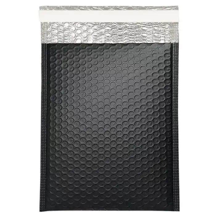 Poly Bubble polietilén buborékos tasak, 170 x 225 mm-es méret, 50 mm-es zárófül, fekete szín