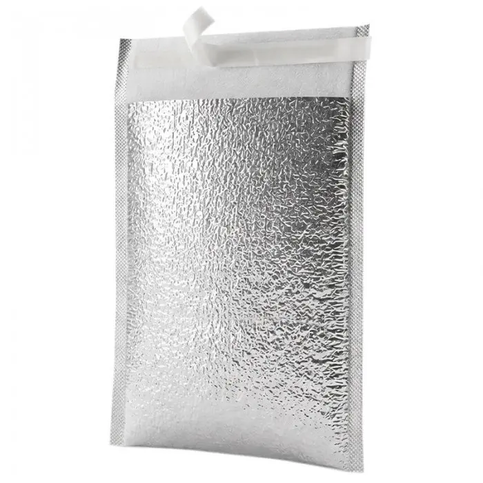 Hőszigetelő futártasak öntapadó zárófüllel, 170x225 mm méret, PET/PEE anyag, alumíniumbevonattal, 50 mm-es zárófül, ezüstszínű