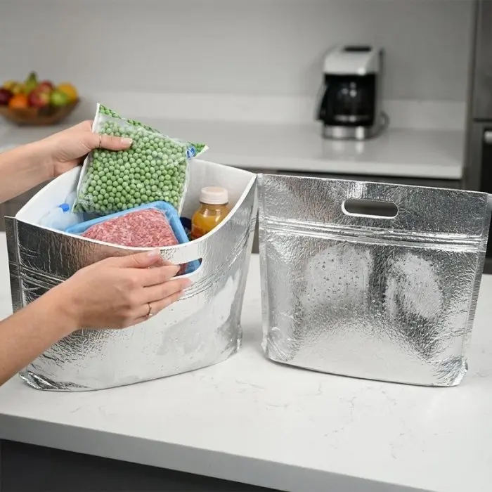 Fényvisszaverő hőtáska Cool Meal Pouch Zip Pack, 260x360 mm méretben