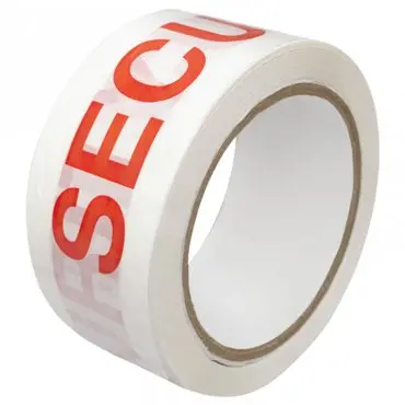 Egyedi SECURITY SEAL ragasztószalag, Hosszúság 60 m, Szélesség 48 mm, Piros / fehér szín