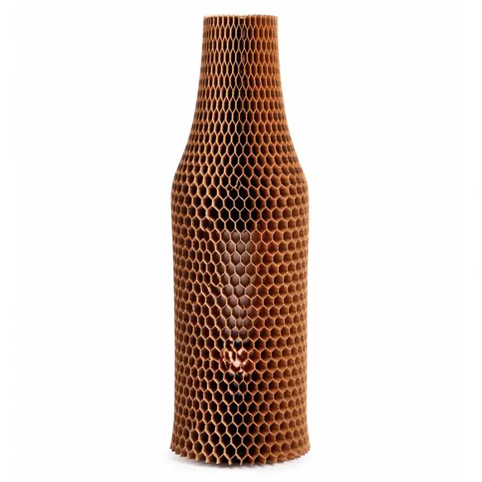 Honeycomb papír palackvédő, 1 × 35 cm, 50 g/m², natúr szín