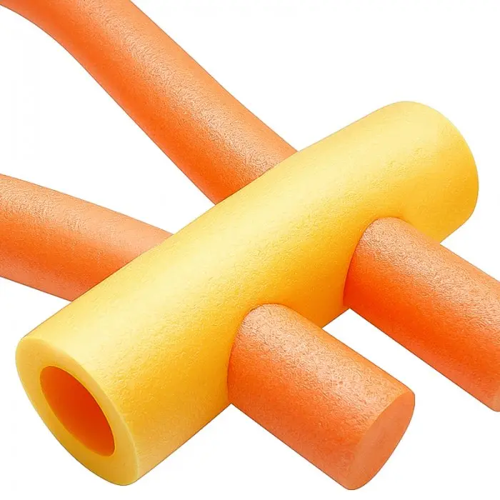 Habszivacs csatlakozó 6 lyukkal, hosszúság 315 mm, átmérő 62 mm, vastagság 19 mm, 6 nyílásos csatlakozó, sárga szín