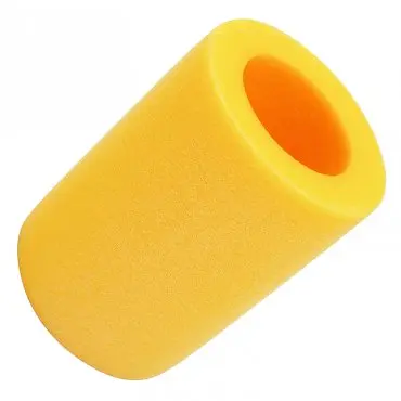 Habszivacs csatlakozó 2 furattal, hosszúság 140 mm, átmérő 62 mm, vastagság 19 mm, 2 nyílásos csatlakozó, sárga színű