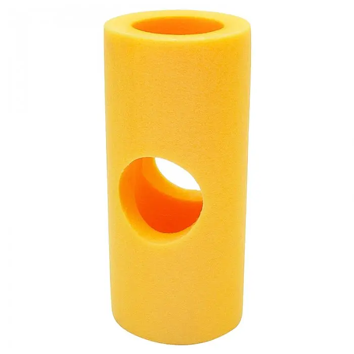 Négylyukú habcsatlakozó, hosszúság 250 mm, átmérő 60 mm, vastagság 15 mm, 4 furatos csatlakozó, sárga szín