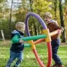 Négylyukú habcsatlakozó, hosszúság 250 mm, átmérő 60 mm, vastagság 15 mm, 4 furatos csatlakozó, sárga szín