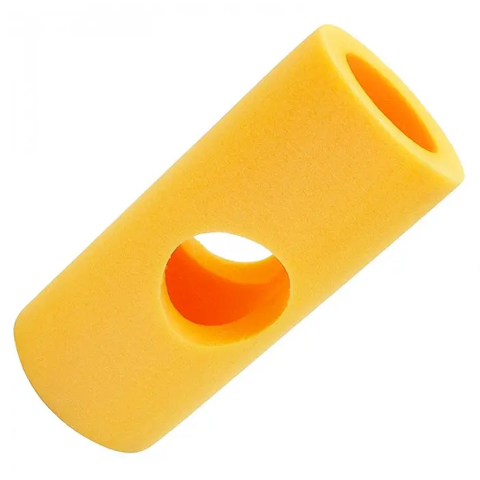 Négylyukú habcsatlakozó, hosszúság 250 mm, átmérő 60 mm, vastagság 15 mm, 4 furatos csatlakozó, sárga szín