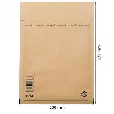 Papír térkitöltő borítékok, belső méret: 180x265 mm, külső méret: 200 x 275 mm, natúr szín, D14-es típus, db / csomag: 100