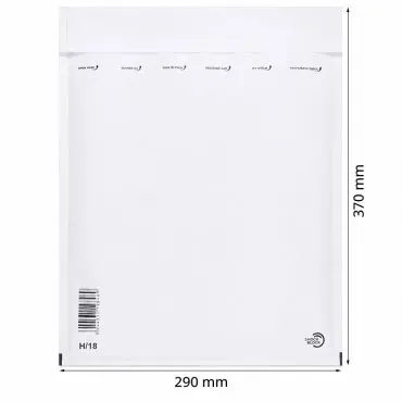 Papír ütésálló borítékok Belső méret 270x360 mm, Külső méret 290 x 370 mm, Fehér szín, Típus H18, 100 db / csomag